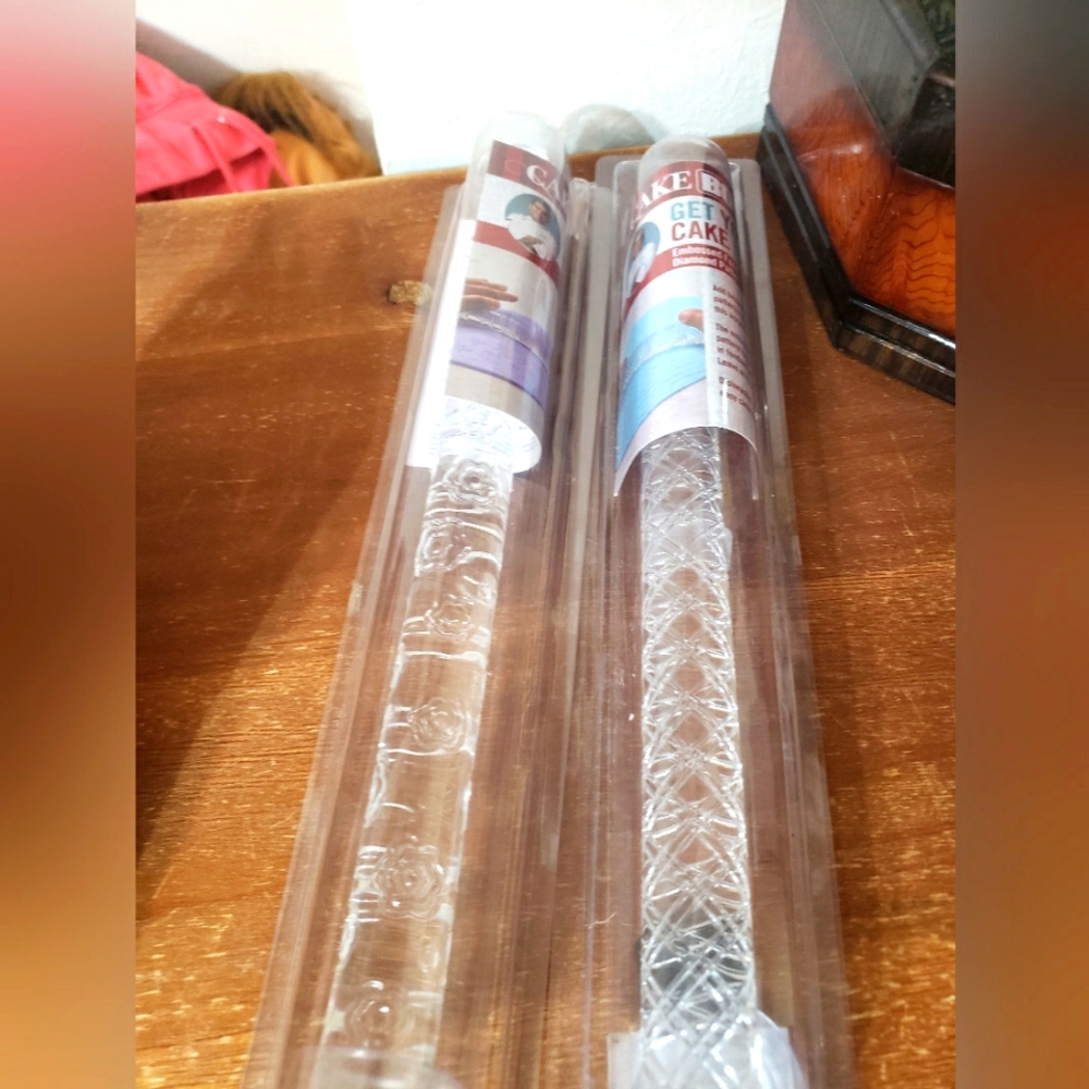 Set of 2 glass cake boss fondant rolling pins